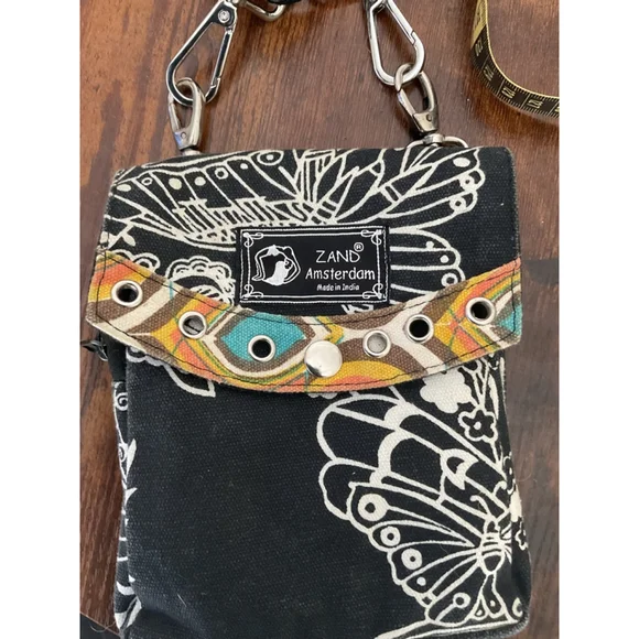 ZAND Amsterdam Crossbody Bag Handmade Canvas Butterfly Print Boho Festival Trave - Picture 10 of 14